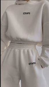 เสื้อฮู้ดดี้กีฬาผู้หญิงแบบสั่งทำพิเศษ 500 กรัม ผ้าฝ้ายเนื้อนุ่ม ระบายอากาศได้ดี เป็นมิตรกับสิ่งแวดล้อม แขนยาว ทรงครอป สวมใส่สบายๆ - Product Image 2