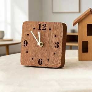Reloj de Escritorio Náutico de Metal y Madera, Reloj de Mesa Redondo con Marco, Reloj de Mesa Analógico de Cuarzo Silencioso, Accesorios de Oficina para el Hogar - Product Image 4
