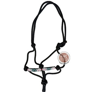 Cuentas de hoja de plumas de nailon, cuerda de polipropileno Halter de caballo de trabajo con banda para la nariz con cuentas, accesorio de nailon elegante - Product Image 1