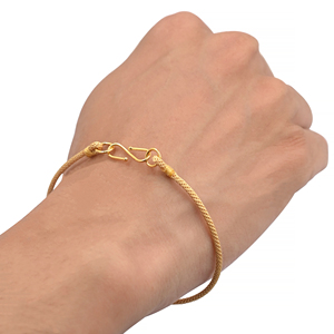 ตะขอเกี่ยวชุบทอง18K พร้อมสร้อยข้อมือด้ายสีทองสำหรับทุกเพศเครื่องประดับแฟชั่นที่ทนทานทันสมัย - Product Image 4