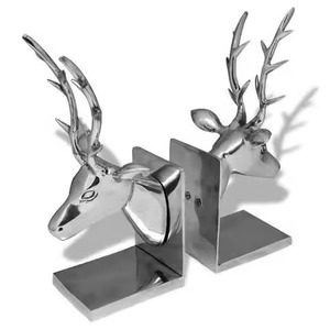 <b>Gold</b> Plated Pineapple Bookends 2Pcs Unique Style Casting Sculptural Metal Decorative Book Ends - Product Image 4
