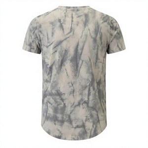 T-shirts décontractés d'été pour hommes du fabricant, à manches courtes, effet vieilli, bicolores, tricotés, 100 % coton, coupe oversize, effet brûlé, amples - Product Image 2