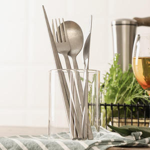 Ensemble de couverts en acier inoxydable gris flocon de neige, couteau, fourchette, cuillère, pour voyage, hôtel, cantine, couverts écologiques - Product Image 2