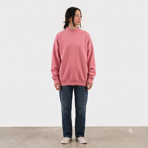 Sudadera de Cuello Alto de Felpa Tejida con Logotipo Personalizado Bordado e Impreso de Alta Calidad, 360g, Corte Holgado, Unisex, Gruesa, para Otoño - Product Image 1