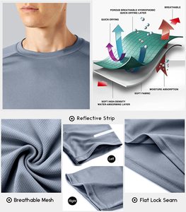 T-shirt de compression pour homme, vêtements de sport, entraînement, séchage rapide, extensible, fabricant de vêtements de sport. - Product Image 2