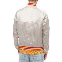 Blouson bomber en satin pour homme avec logo personnalisé, style vintage streetwear, blouson bomber d'hiver rembourré