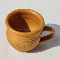 Tasse en terre cuite faite à la main avec poignée tasse en terre cuite pour servir du thé café babeurre boissons à base de plantes et poterie indienne rustique