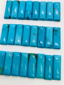 Turquesa AAA de Alta Calidad, Natural, Paquete de 1 Pieza, Cabujón Rectangular de 8x24mm, Liso, para Fabricación de Joyería, Lote al por Mayor - Product Image 3