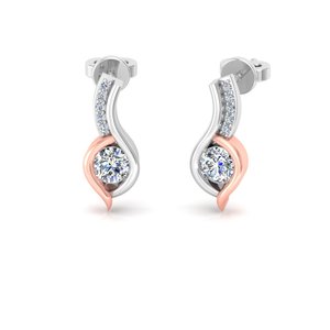 Designer Round Cut Lab Grown Diamond 10k 14K 18k Solid Gold Long Dangle <b>Earrings</b> <b>Tops</b> for Gift Party & Anniversary Everyday Wear - Product Image 3