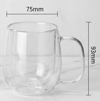 Gobelet en verre à double paroi transparent réutilisable, écologique, en borosilicate de haute qualité, isolé sous vide, 250 ml, compatible lave-vaisselle et micro-ondes