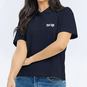 Chemise de golf à manches courtes avec logo brodé personnalisé, couleur unie, séchage rapide, pour femmes, élégante et tendance - Product Image 4