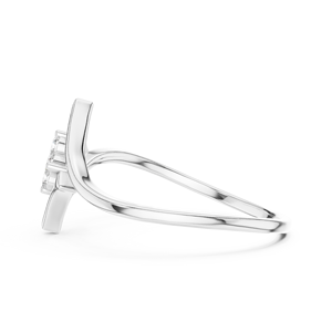 Ensemble de bagues minimalistes en or blanc 18 carats plaqué rhodium, serties de pierres brillantes cultivées en laboratoire, pour femme, pour fiançailles, mariage, Saint-Valentin, usage quotidien - Product Image 2