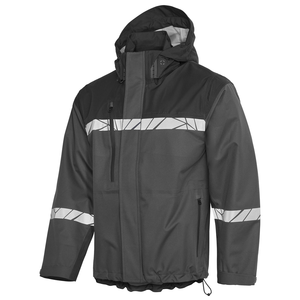 Veste réfléchissante haute visibilité en gros pour travaux routiers hivernaux, avec logo personnalisé, coupe-vent et imperméable - Product Image 3