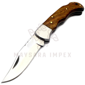 Couteau pliant tactique professionnel en acier inoxydable, lame pliante, manche traditionnel en bois de rose, mini couteau de camping et d'extérieur - Product Image 3