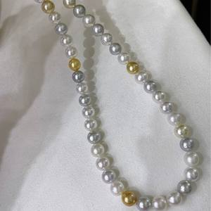 Collier de luxe en or 14 carats avec pendentif en perle d'eau douce véritable de style rose, haute brillance, article de bien-être - Product Image 1