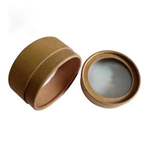 Caja cilíndrica de cartón con logotipo personalizado, embalaje biodegradable en tubo de papel, caja redonda ecológica de kraft para productos esenciales con ventana de exhibición. - Product Image 3
