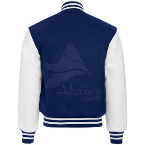 Latest Design Classic Patch <b>Covered</b> <b>Button</b> Men Leather Sleeve Letterman Jacket Embroidery Logo Men’s Baseball Varsity Jackets - Product Image 3
