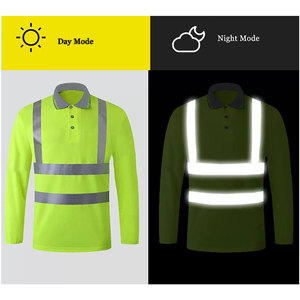 เสื้อผ้าสะท้อนแสงโพลีเอสเตอร์แบบปรับแต่งได้ เสื้อยืดทำงานกันน้ำสะท้อนแสงสูง เสื้อกั๊กสะท้อนแสงเพื่อความปลอดภัยในการมองเห็น - Product Image 2