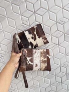 Western Real Cowhide Leather Wristlet Clutch <b>Purse</b> Pouch Wallet Brown color Wristlet <b>Small</b> Pouch Stylish Patches Wallets - Product Image 4