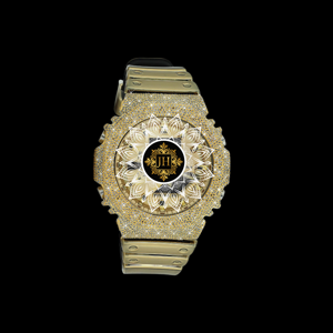 Gold Bezel Sapphire Crystal VVS Moissanite Diamond Round <b>Watch</b> Unisex Luxury Classic Antique Business Hip-Hop Style Steel Case - Product Image 1