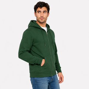 Streetwear Regular Fit Men <b>Zip</b> <b>up</b> Hoodie 100% Cotton Heavy GSM Fleece Custom Blank Zipper High Quality - Product Image 4