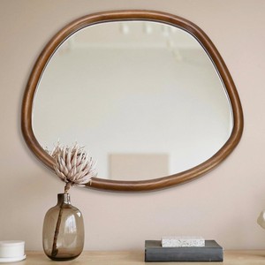 Excellent Craftmanship Modern Wooden Wall <b>Mirror</b> With Organic Shape Decorative Art Frame - Product Image 4