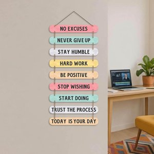 Letrero de Pared Rectangular de Madera Moderno y Motivacional, Placa Colgante con Frase Inspiradora, Paquete Individual para Hogar u Oficina, Arya - Product Image 4