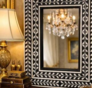 Handmade Wooden Bone Inlay <b>Mirror</b> <b>Rectangle</b> Luxurious Glam Decorative <b>Wall</b> <b>Mirror</b> Luxury Home Decoration By GIFTY CRAFT - Product Image 1