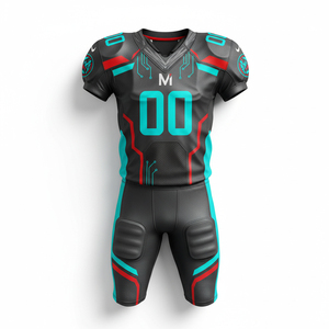 ชุดยูนิฟอร์มอเมริกันฟุตบอลแบบซับลิเมชั่นสั่งทำพิเศษ คอวี ผ้าตาข่ายระบายอากาศ ชุดเสื้อเจอร์ซีย์ฟุตบอลสำหรับนักกีฬามืออาชีพ - Product Image 1