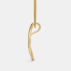 Collar con Colgante de Diamante Cultivado en Laboratorio, Doble Espiral, Oro Amarillo - Product Image 4