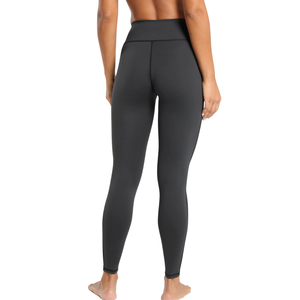 Women's High Waisted V Cut Waistband <b>Seamless</b> <b>Leggings</b> Charcoal Black Squat Proof Yoga Pants for Professional Gym and Sportswear - Product Image 2