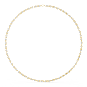 Collier classique en or jaune avec diamants ronds cultivés en laboratoire |   Collier élégant en bijoux fins pour femme, cadeau - Product Image 4