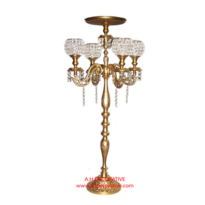 Flower Bowl Gold Embossed Metal Candelabra 4-<b>Candle</b> Eco-Friendly Pillar Shape for Wedding Centerpieces Home/Hotel Decoration - Product Image 6