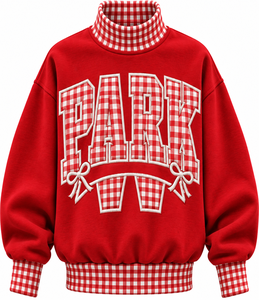 Pull-over streetwear en molleton de coton surdimensionné pour femme, col montant, personnalisé avec logo brodé ou imprimé, vente en gros - Product Image 1