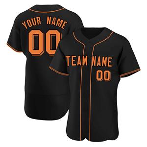Maillot de baseball noir personnalisé pour homme, manches courtes, col en V, maille respirante, nom de l'équipe imprimé, coupe classique, toutes saisons - Product Image 3