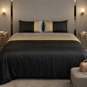 Sábana de Microfibra Moderna en Degradado Negro Dorado, 125 GSM, Ecológica, Duradera, para Todas las Estaciones, Suave y Ligera, para el Hogar - Product Image 4
