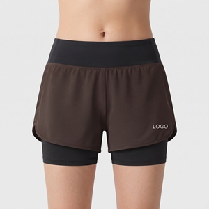 Shorts de sport 2-en-1 pour femmes, personnalisables, légers, pour la course, l'entraînement, le yoga et le fitness, avec couche intérieure et poches - Product Image 1