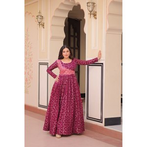 Hermoso vestido de trabajo tejido para fiestas Ropa india y pakistaní - Product Image 5