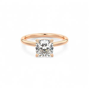 Cushion Cut Lab Grown Diamond Engagement <b>Ring</b> Solitaire Gold <b>Ring</b> Minimalist Bridal <b>Ring</b> Women Fine Jewelry - Product Image 3
