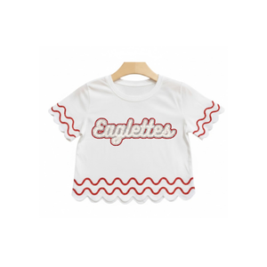 Camiseta de Manga Corta para Niñas/Bebés con Lentejuelas Bordadas a Mano, Transpirable, 100% Algodón, Lavable, para el Día del Partido, en Oferta - Product Image 5