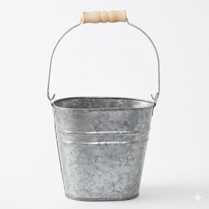 Highest Quality <b>Galvanized</b> Metal <b>Bucket</b> Steel Pail With Strong Wooden Handle <b>Galvanized</b> Pail <b>Bucket</b> With Handles In Lowest Price - Product Image 6