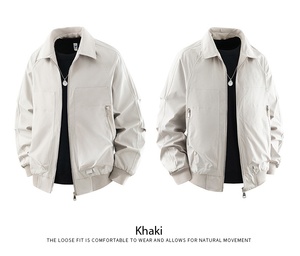Chaqueta Bomber de Piloto para Hombre OEM, Chaqueta de Béisbol con Solapa, Ropa de Trabajo Informal, Cortavientos, Ligera, para Primavera y Otoño, Abrigo de Moda para Exteriores - Product Image 4