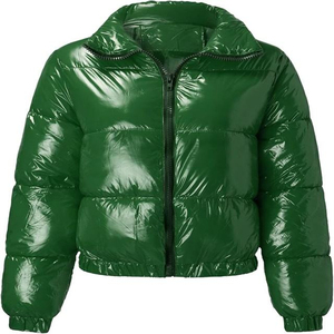 Glossy Puffer <b>Jackets</b> _ 2026 Winter Zipper Glossy Men Puffer <b>Jacket</b> Custom Logo Waterproof Men's <b>Jackets</b> - Product Image 1