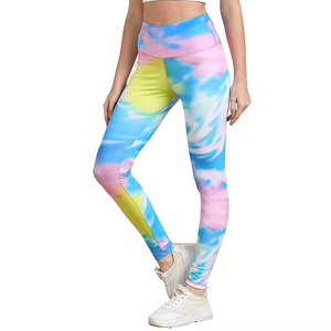 Leggings de yoga taille haute pour femme avec poche, extensibles, anti-transparence, tie-dye, pour le sport, la gym, le fitness, la course et les activités sportives - Product Image 1