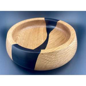 Bol en bois naturel et résine, artisanat écologique en bambou et en bois pour servir des collations et des fruits secs - Product Image 3