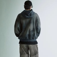 Hoodie Acid Wash Pria – 100% Katun Fleece Oversized Streetwear Pullover Heavyweight Vintage Faded Wash Pakaian Musim Dingin