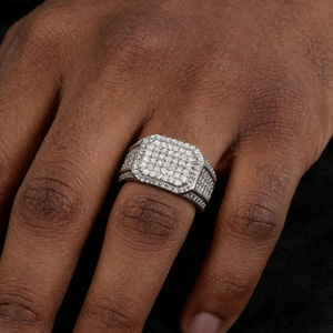 Men's <b>Iced</b> Out Moissanite Diamond <b>Ring</b> 925 Sterling Silver Fully Pave Setting Heavy Hip Hop Bling Rapper Jewelry Gift For Him - Product Image 6