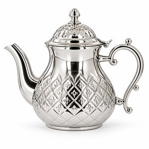 Middle Eastern Style Metal <b>Tea</b> Pot With Gold Finish And Ornate Design For <b>Tea</b> Drinking - Product Image 4