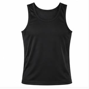 Camiseta Deportiva sin Mangas para Hombre, 100% Algodón, Transpirable, Cuello Redondo, Color Sólido, Secado Rápido, Chaleco Atlético de Punto, Logotipo Personalizado para Gimnasio - Product Image 1