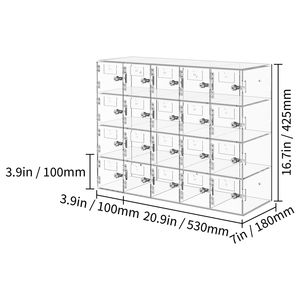 Armadietto a Muro con 20 Scomparti in Acrilico per Cellulari, con Serrature e Chiavi, per Ufficio, Aula, Palestra - Product Image 5